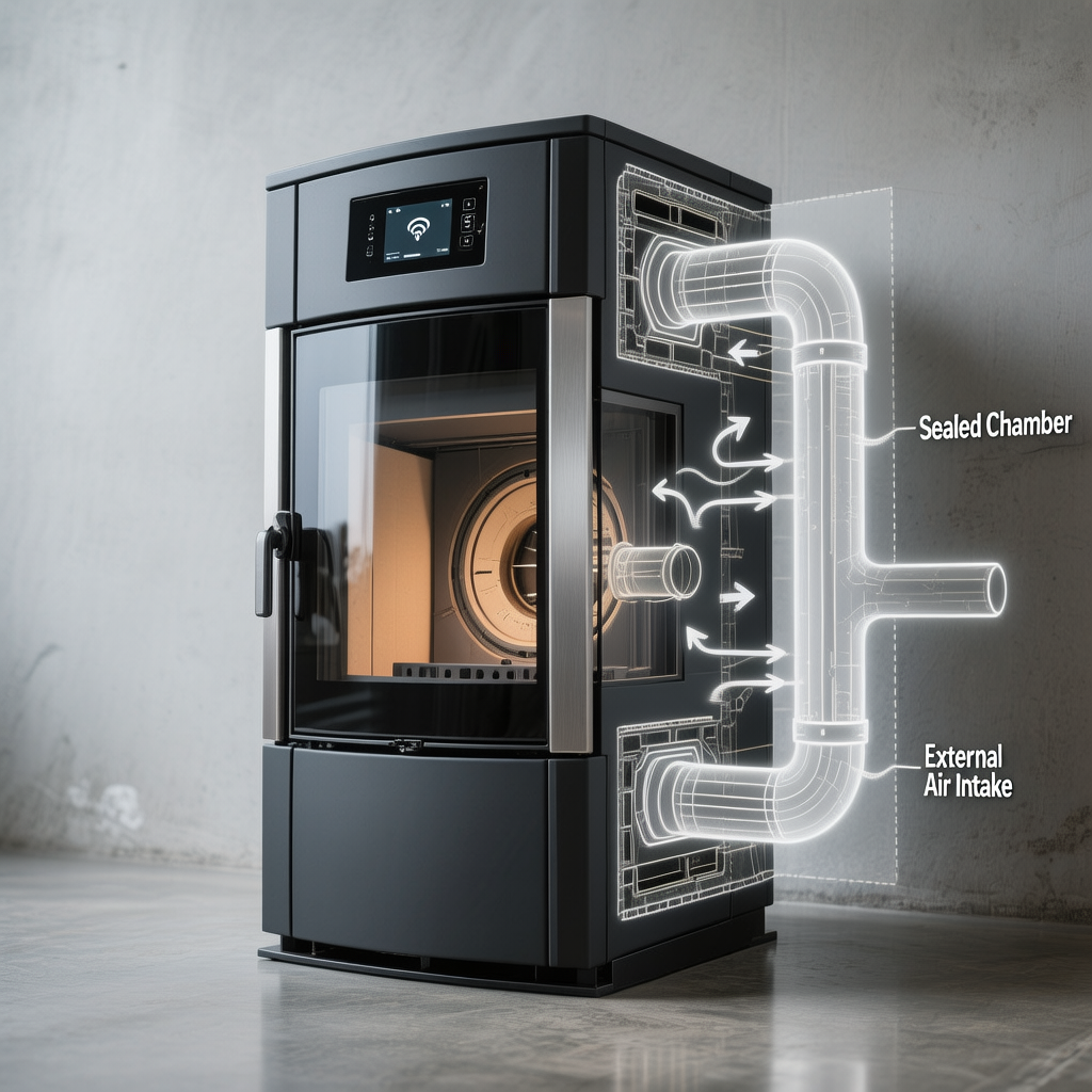 Estufa de Pellets 12 kW Hermetica - Casa Pasiva