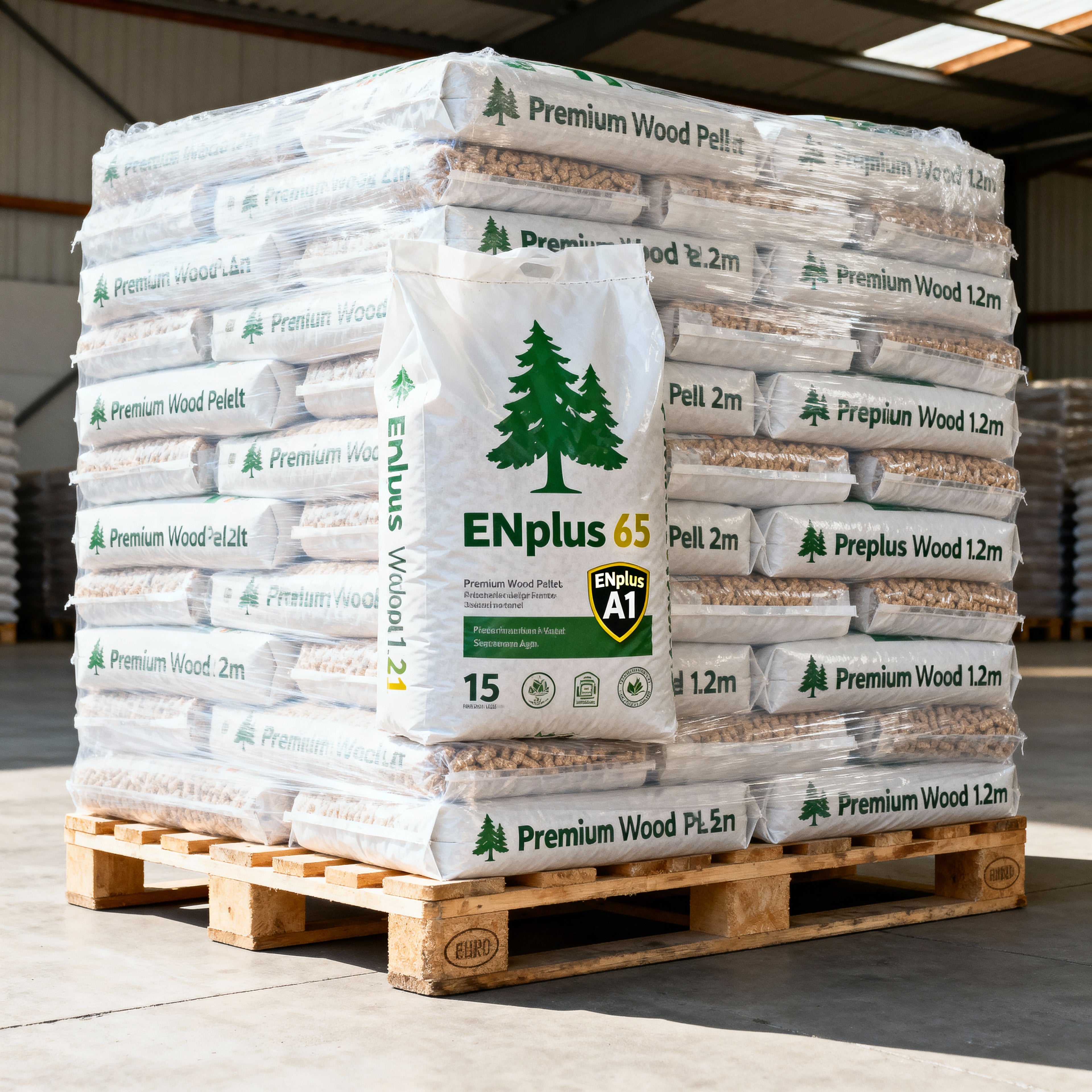 Pellets de Madera Premium ENplus A1 - 1 Palet (975 kg)