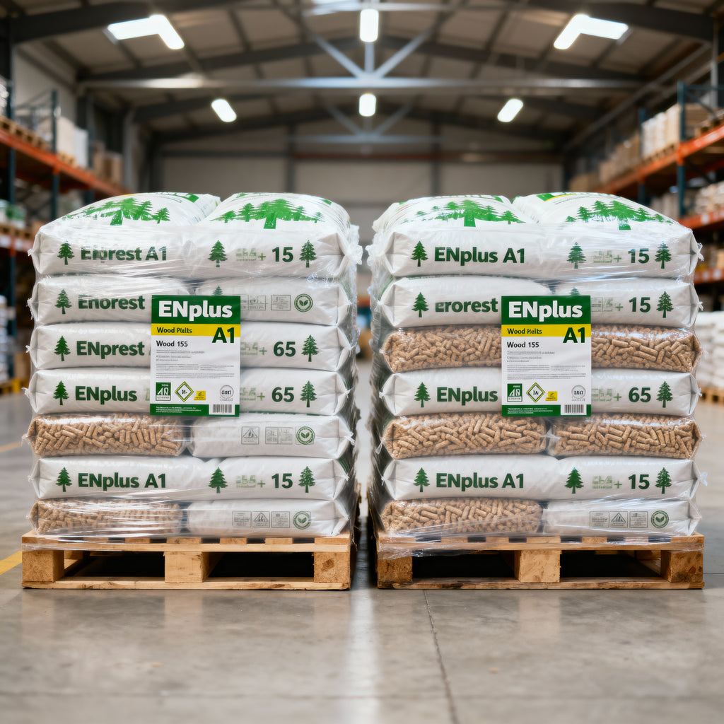 Pellets de Madera Premium ENplus A1 - 1/2 Palet Piñonero (630 kg)